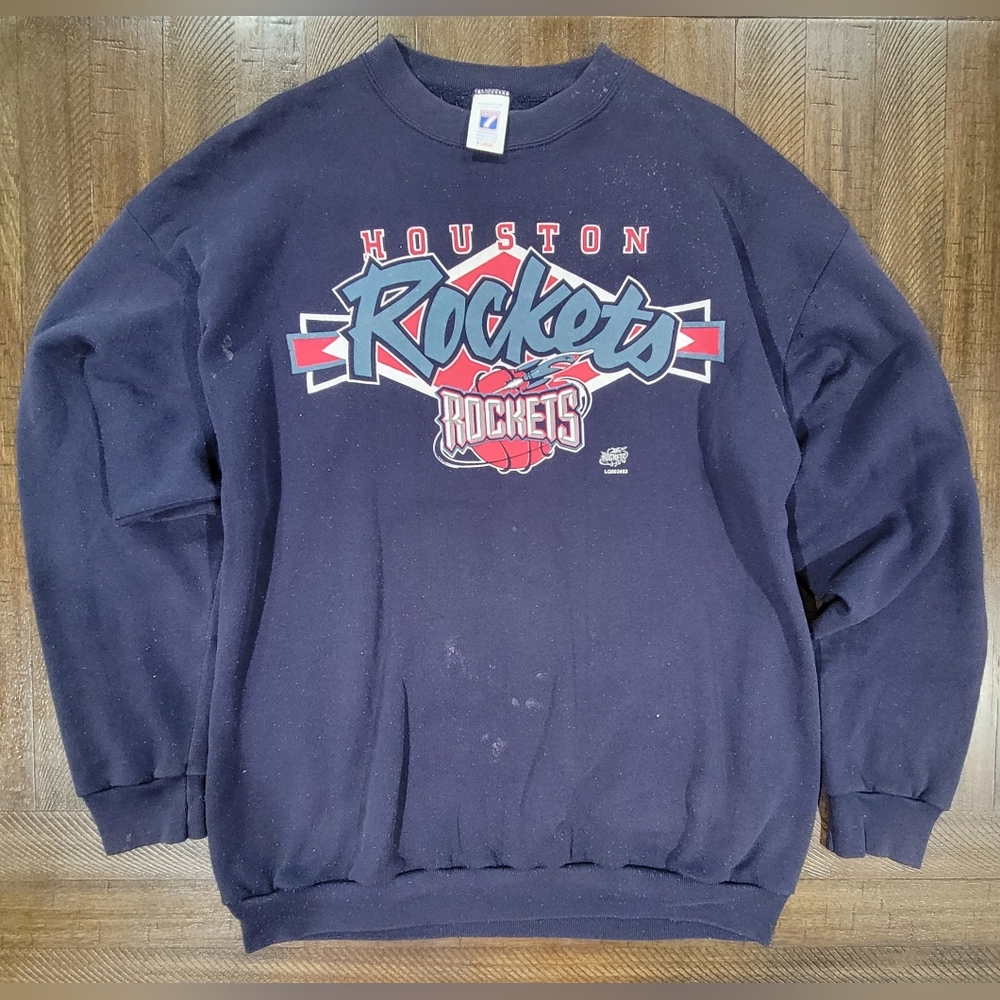 Houston Rockets LOGO 7 Vintage Crewneck Sweater Adult XLARGE